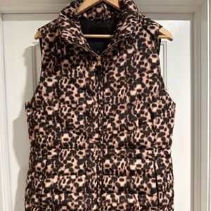 Animal print down filled vest by Talbots
